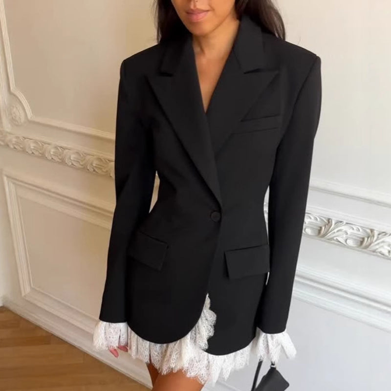 Valentina - Vestido blazer con ribete de encaje