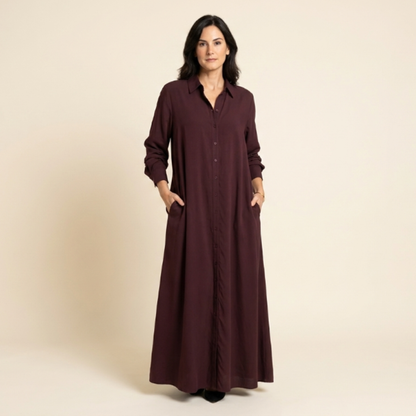 Carmen - Long fluid shirt dress