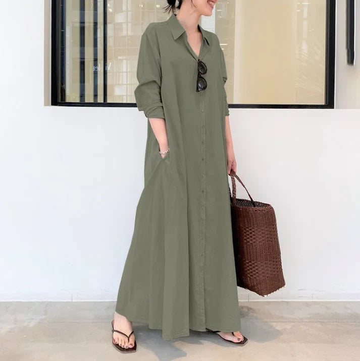 Carmen - Long fluid shirt dress