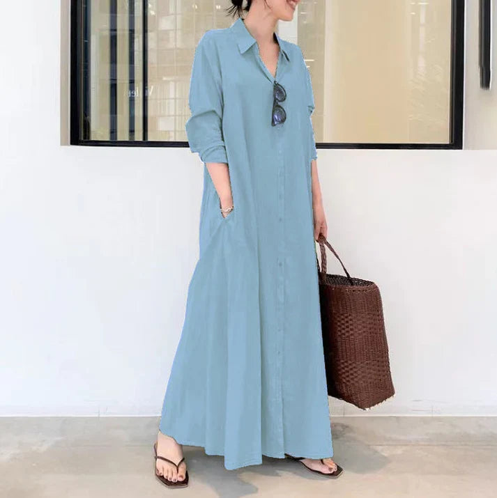 Carmen - Long fluid shirt dress