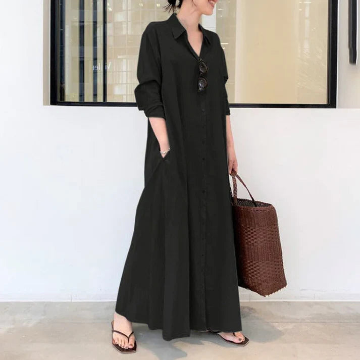 Carmen - Long fluid shirt dress