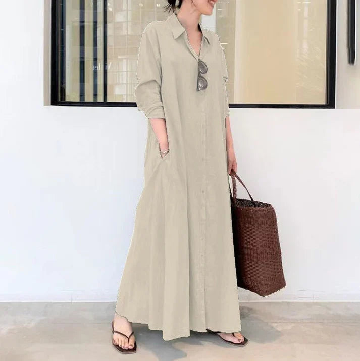 Carmen - Long fluid shirt dress