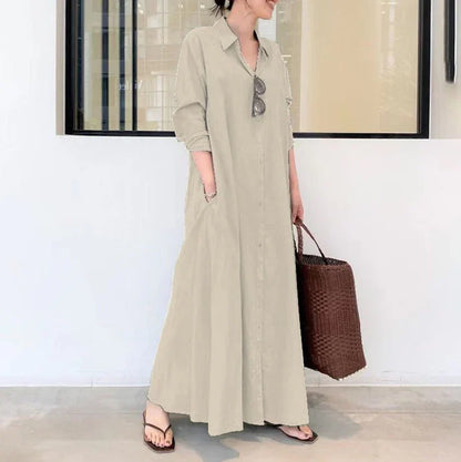 Carmen - Long fluid shirt dress