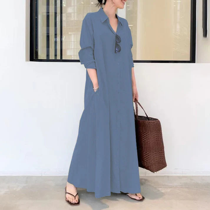 Carmen - Long fluid shirt dress