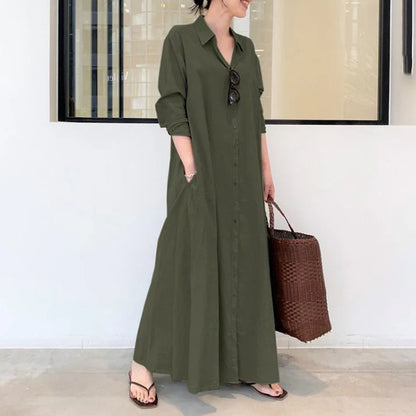 Carmen - Long fluid shirt dress