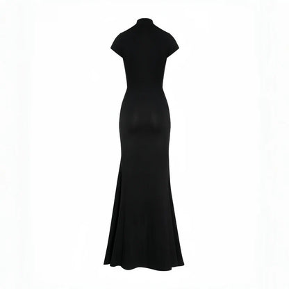 Andrea - Vestido maxi negro con abertura