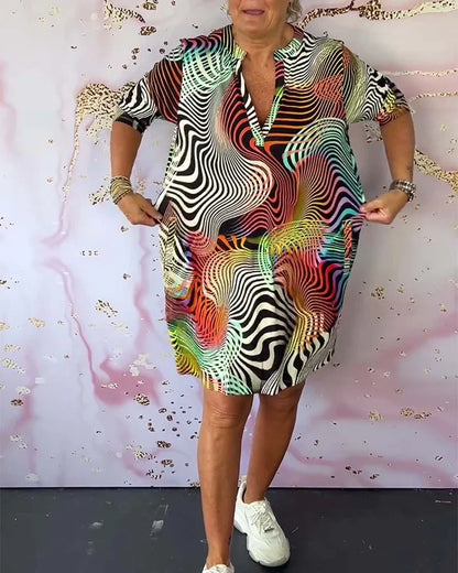 Ria - Colorful V-neck dress