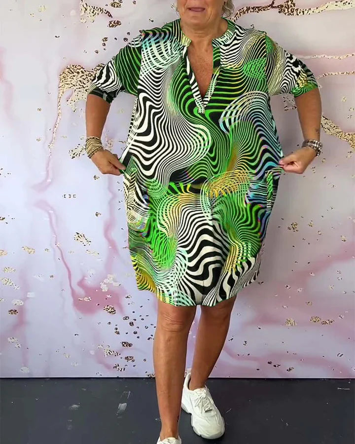 Ria - Colorful V-neck dress