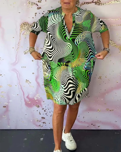 Ria - Colorful V-neck dress