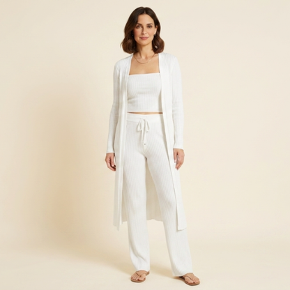 Marina - Conjunto de punto casual de tres piezas