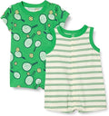 Unisex Baby Sleeveless and Short Sleeve Romper Set,