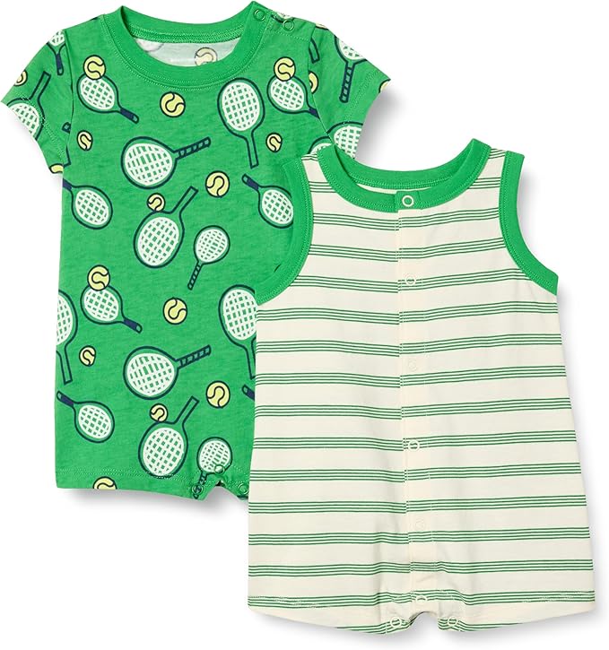 Unisex Baby Sleeveless and Short Sleeve Romper Set,