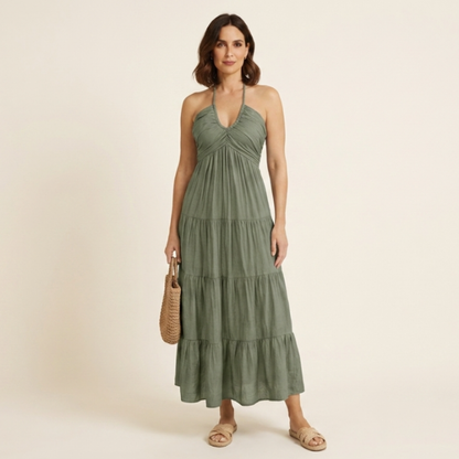 Julia - Halter Neck Backless Maxi Dress
