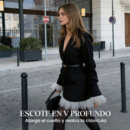 Valentina - Vestido blazer con ribete de encaje
