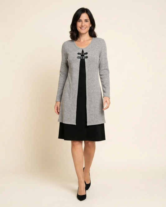 Clara - Vestido de corte A con efecto de dos piezas