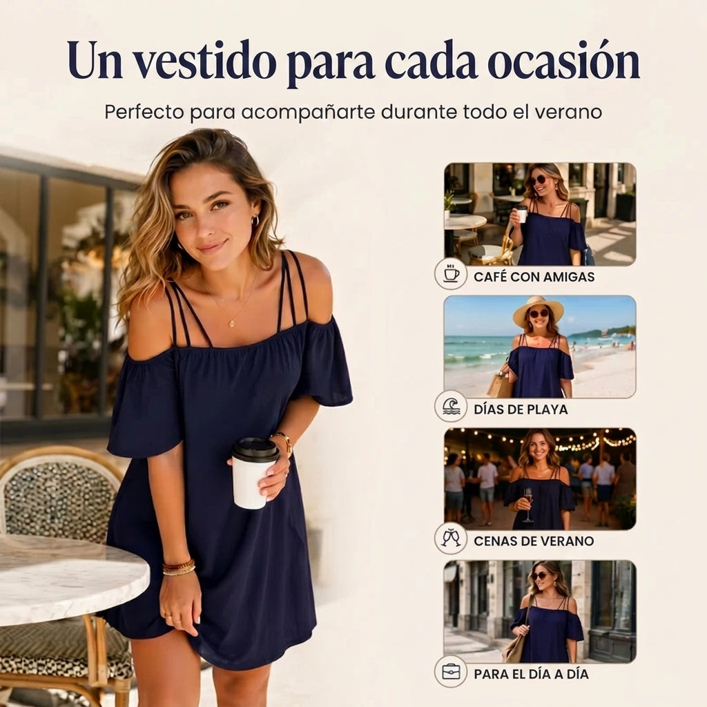 Olivia - Vestido de tirantes finos y corte amplio
