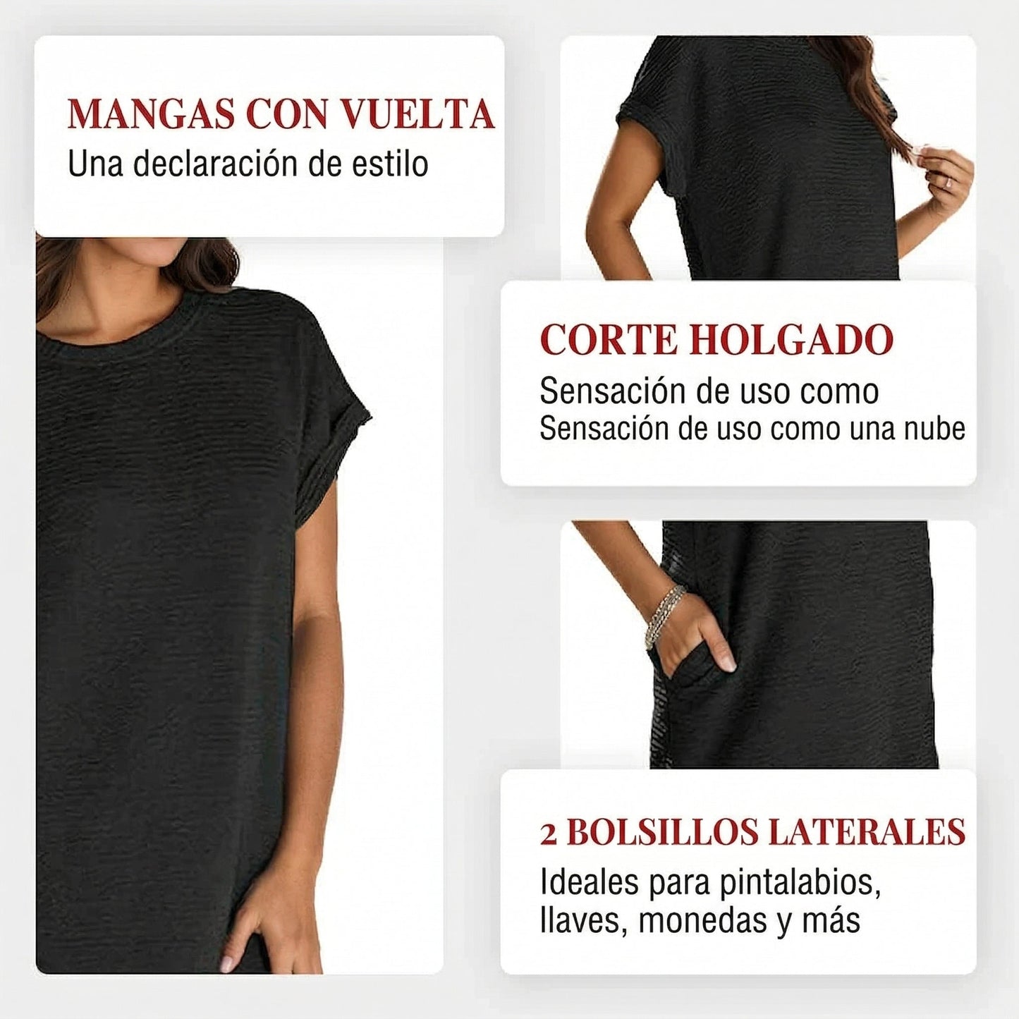 Lidia - Loose-fit dress for women with pockets