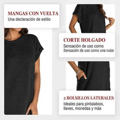 Lidia - Loose-fit dress for women with pockets