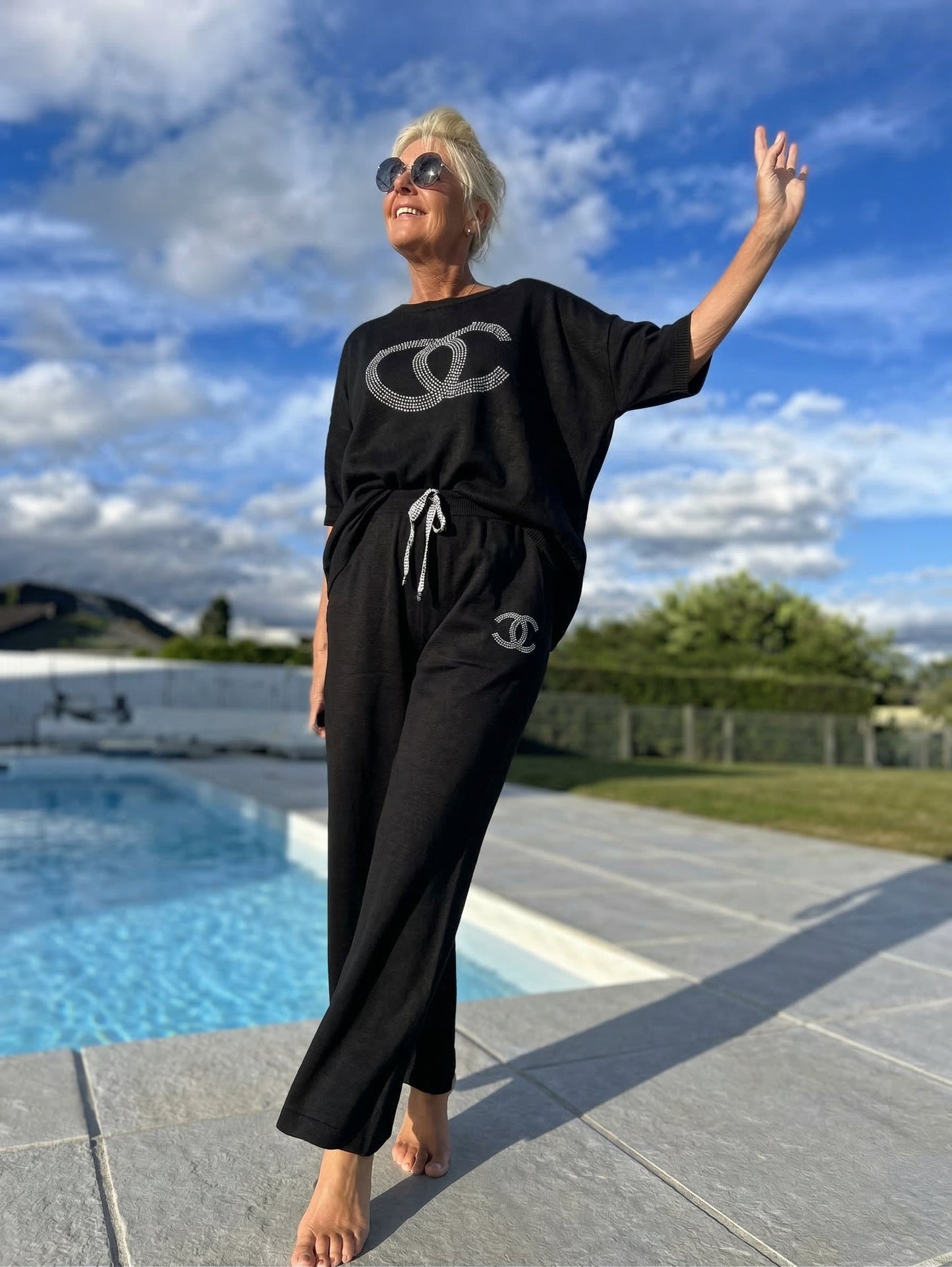 Nerea - Two-piece set with top and wide-leg trousers