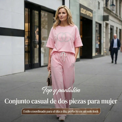 Nerea - Two-piece set with top and wide-leg trousers