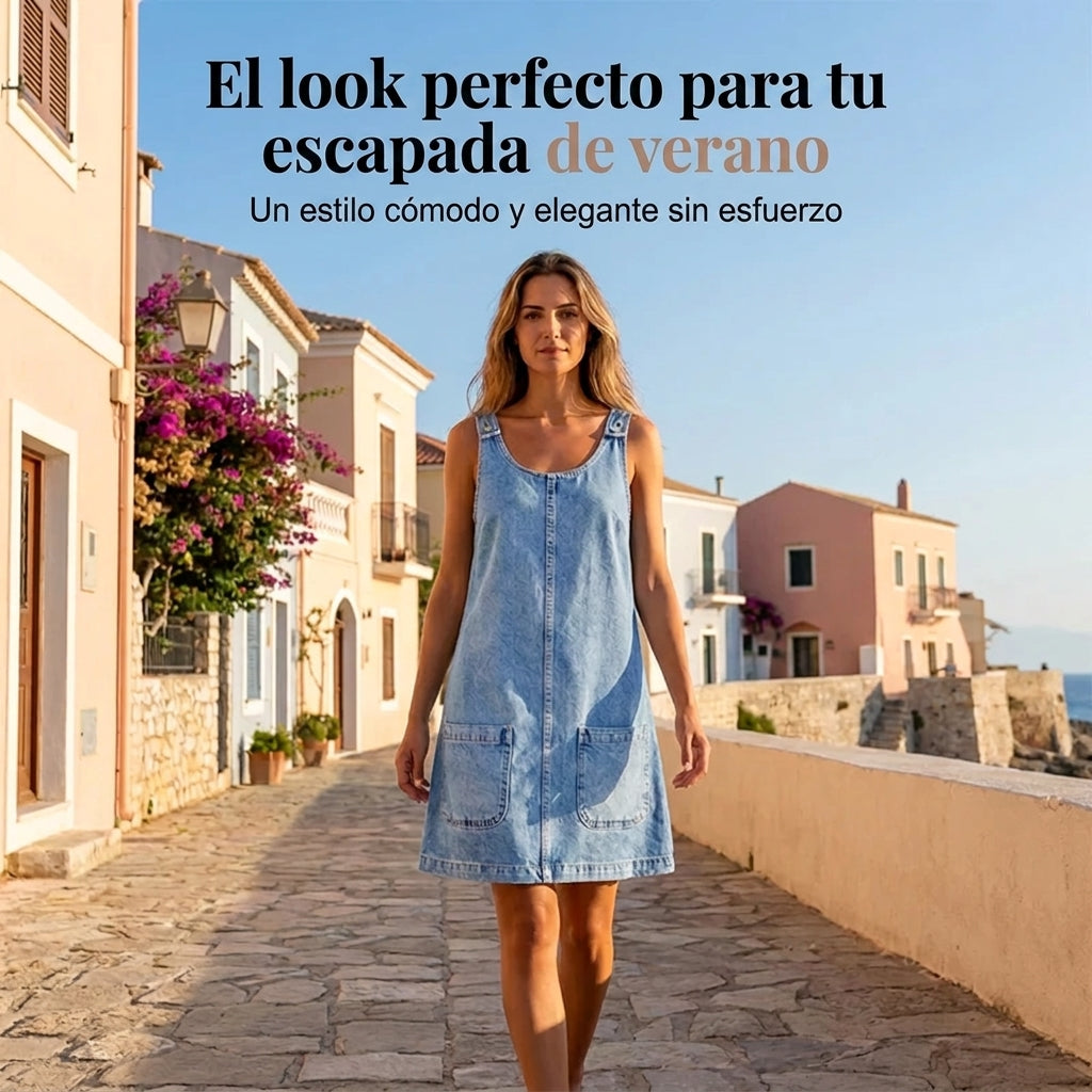 Daniela - Vestido Vaquero Casual de Tirantes