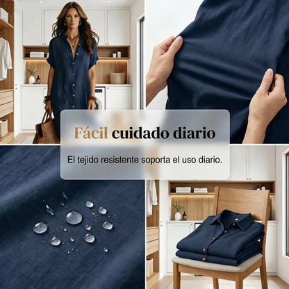 Vega - Vestido camisero de manga corta