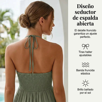Julia - Halter Neck Backless Maxi Dress