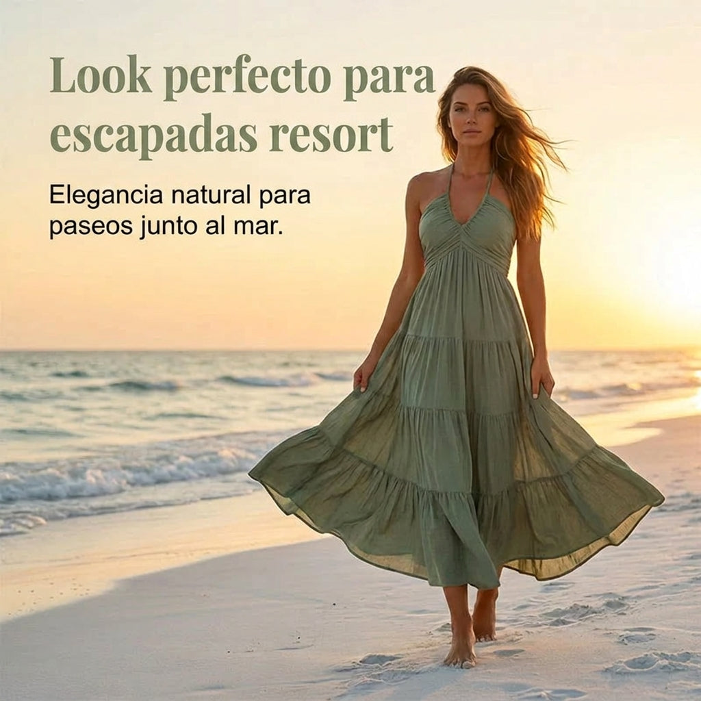 Julia - Halter Neck Backless Maxi Dress