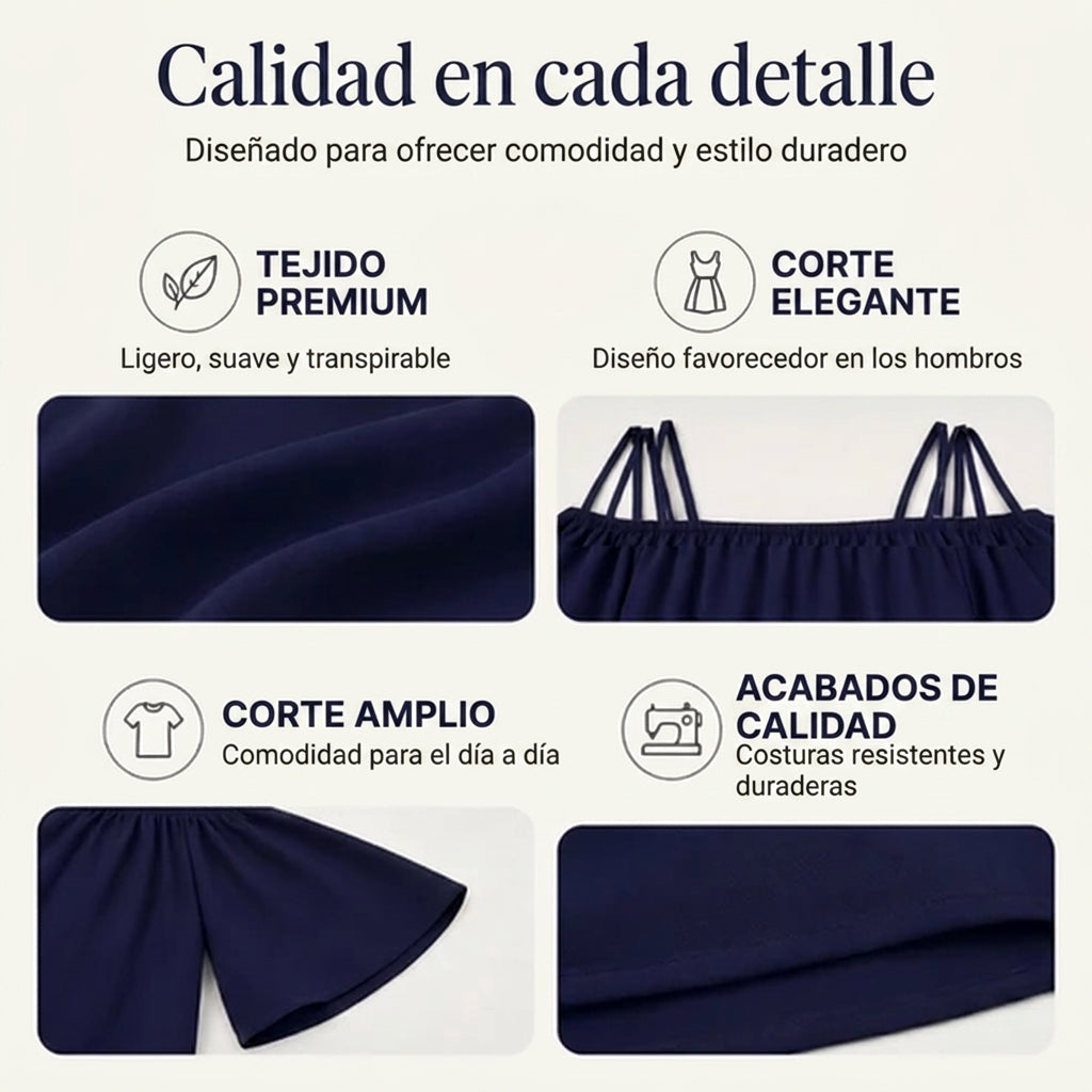 Olivia - Vestido de tirantes finos y corte amplio
