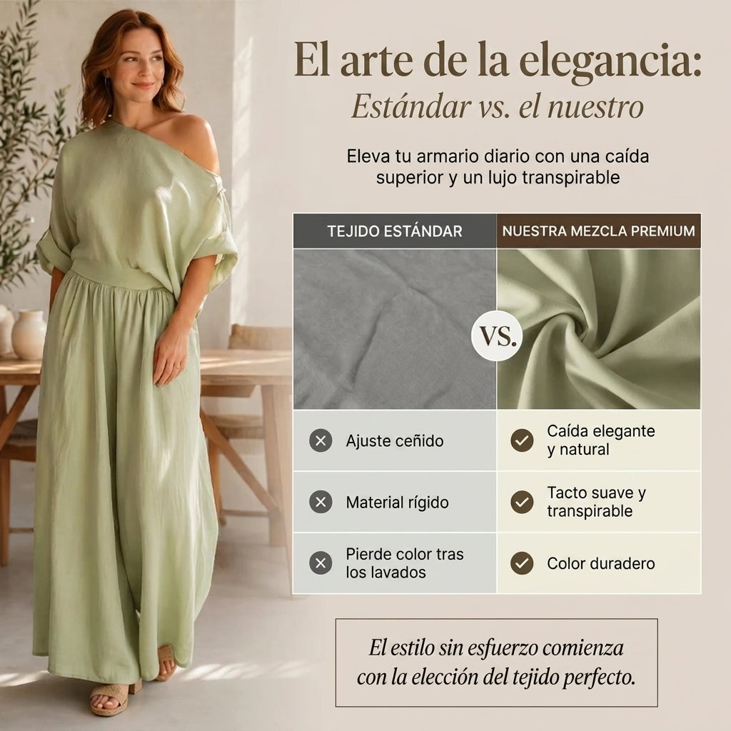 Alba - Strapless top and wide-leg trousers set