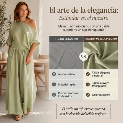 Alba - Strapless top and wide-leg trousers set