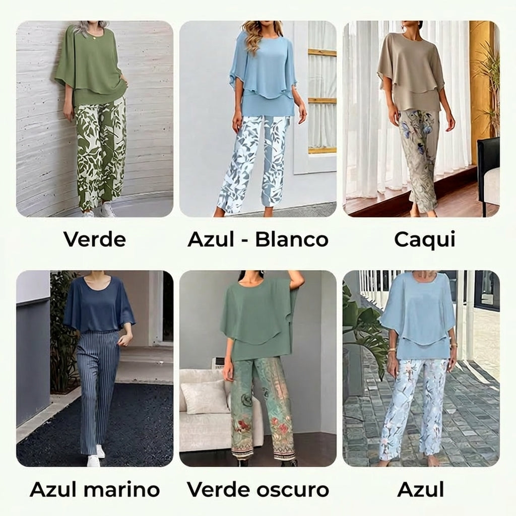 Nadia - Conjunto casual cómodo de 2 piezas