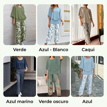 Nadia - Conjunto casual cómodo de 2 piezas