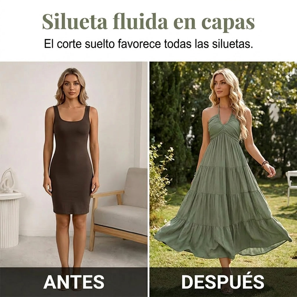 Julia - Halter Neck Backless Maxi Dress