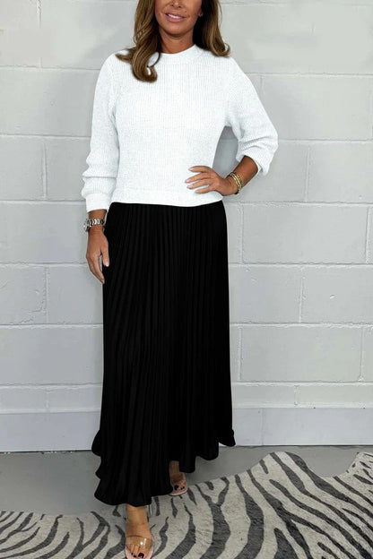 Claudia - Maxi dress with jersey and pleated skirt