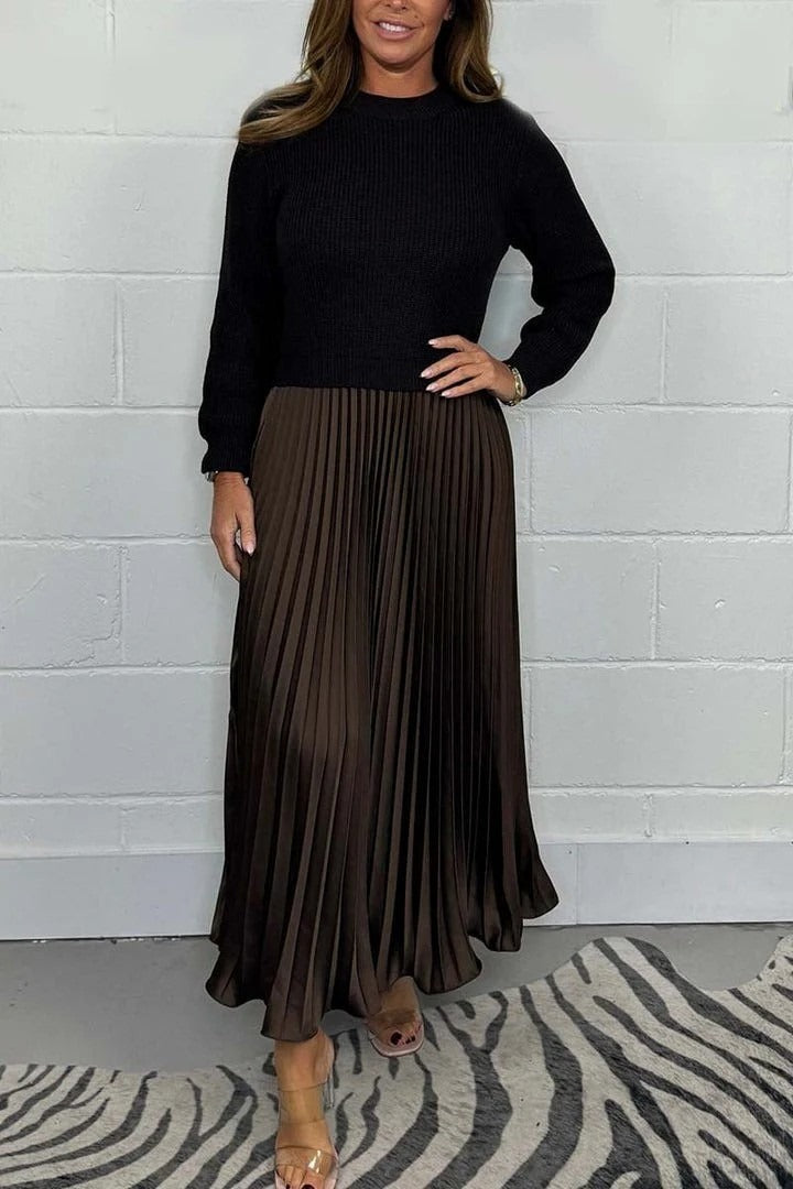 Claudia - Maxi dress with jersey and pleated skirt