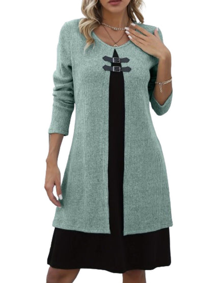 Clara - Vestido de corte A con efecto de dos piezas