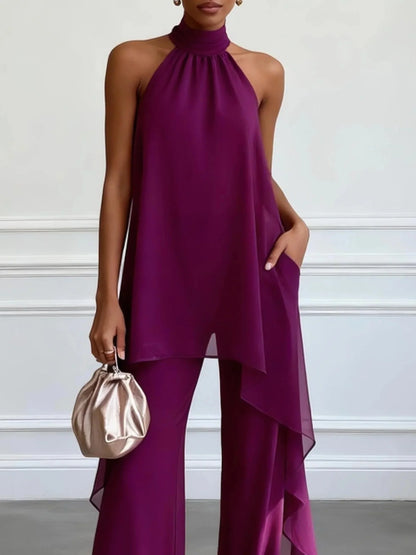 Violeta - Conjunto elegante de pantalón halter