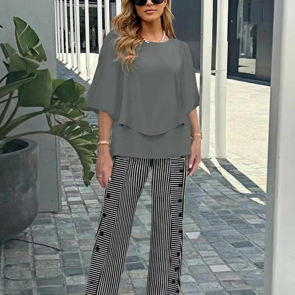 Nadia - Conjunto casual cómodo de 2 piezas