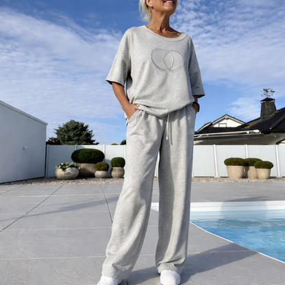 Nerea - Two-piece set with top and wide-leg trousers