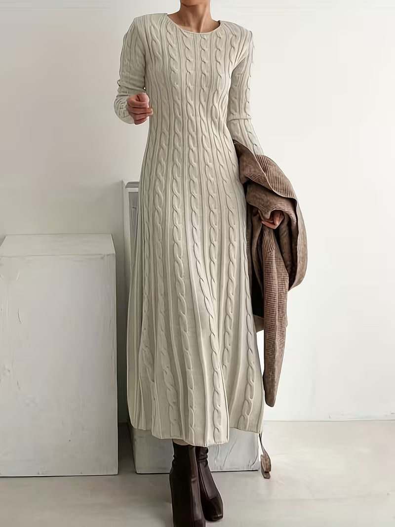 Jimena - Vestido largo elegante de punto trenzado