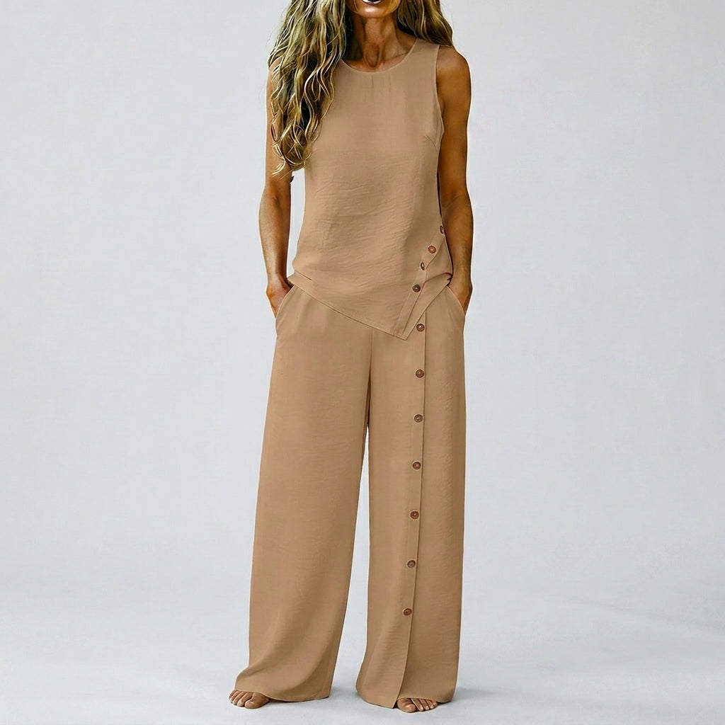 Claudia - Sleeveless Top and Wide-Leg Pants Set
