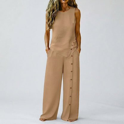 Claudia - Sleeveless Top and Wide-Leg Pants Set