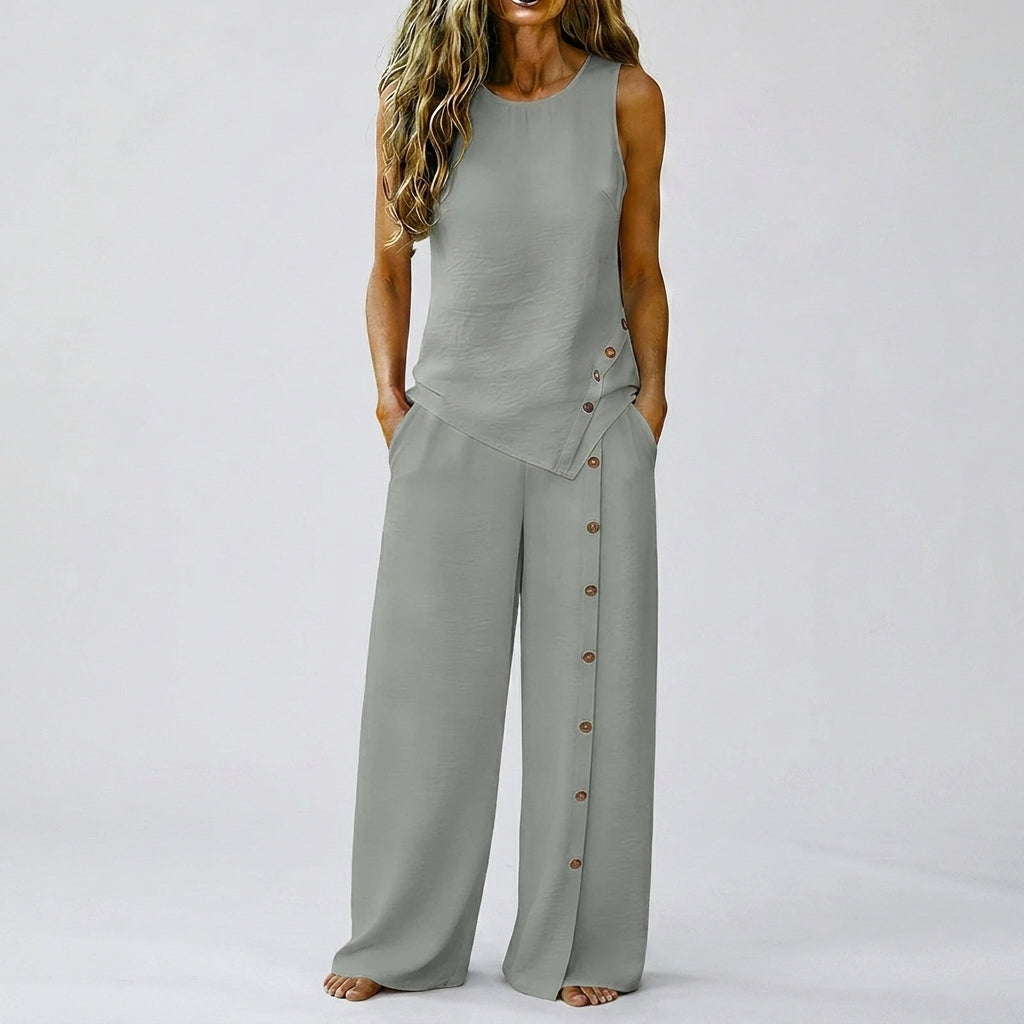 Claudia - Sleeveless Top and Wide-Leg Pants Set