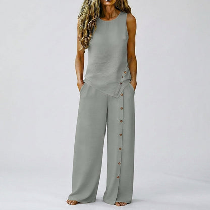 Claudia - Sleeveless Top and Wide-Leg Pants Set