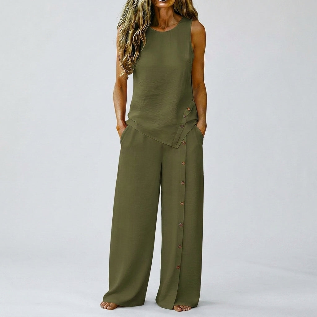 Claudia - Sleeveless Top and Wide-Leg Pants Set