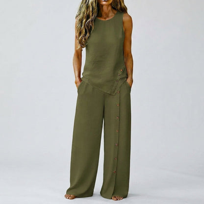 Claudia - Sleeveless Top and Wide-Leg Pants Set