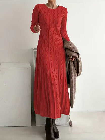 Jimena - Vestido largo elegante de punto trenzado