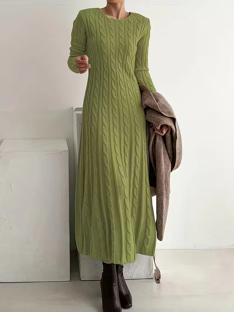 Jimena - Vestido largo elegante de punto trenzado