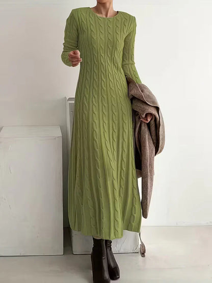 Jimena - Vestido largo elegante de punto trenzado